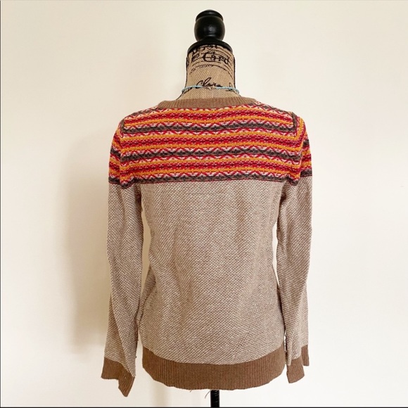 Madewell Wallace Whistler Fairisle Cotton Woll Crewneck Earthtone Sweater - Picture 8 of 10